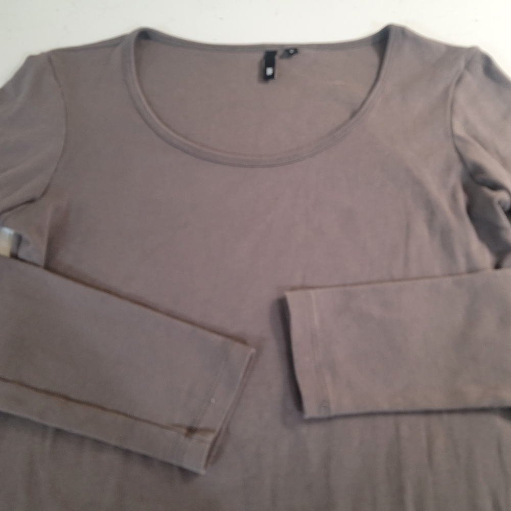 Jarbo Cinder Vented Box Top in Pima Cotton Stretch Long Sleeve Crew neck Shirt